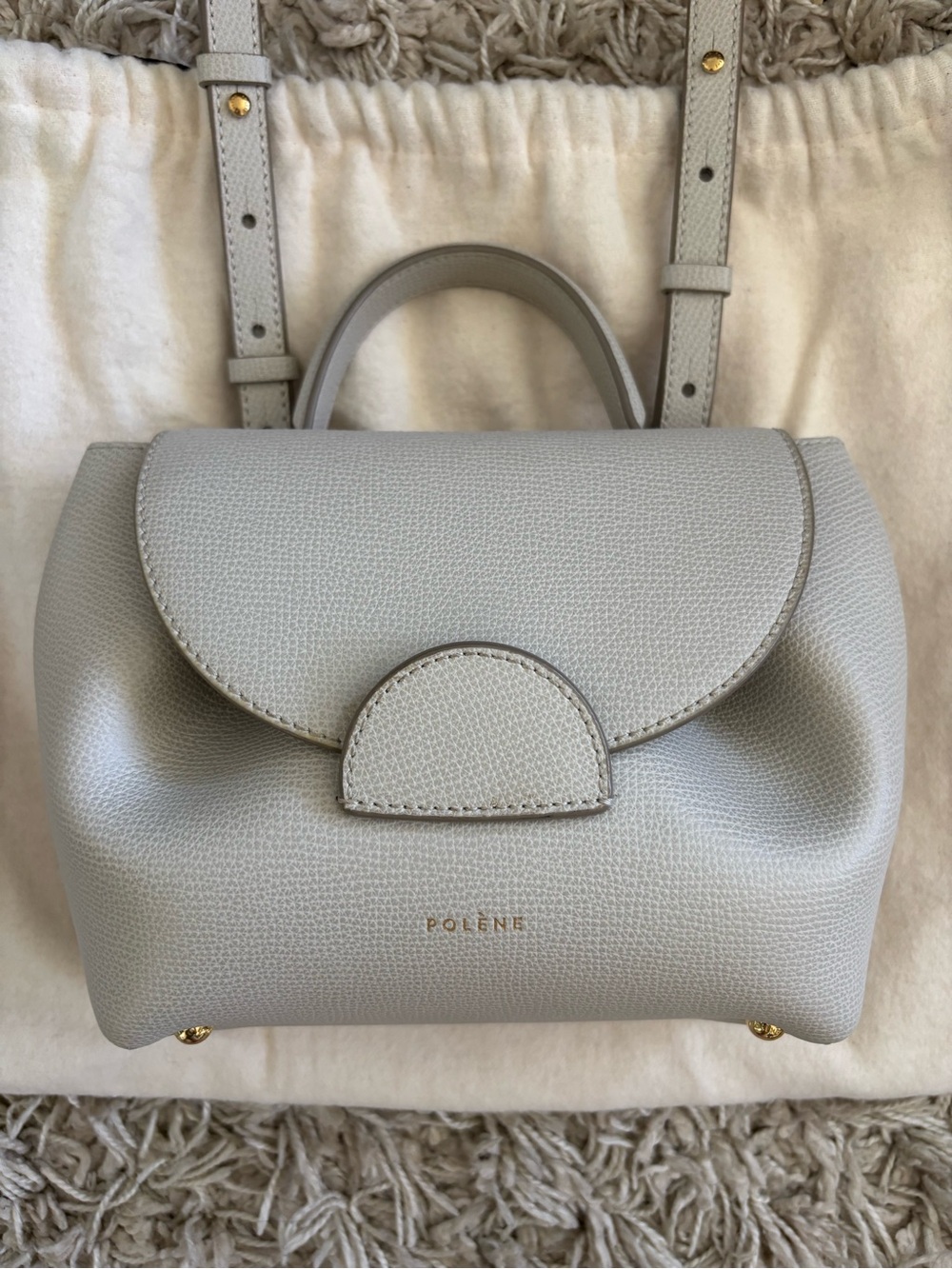Mini Bag in Light Gray Leather